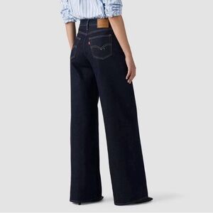 LEVIS Jeans Wide Leg NWT High Rise 728 Premium Retro Rinse Dark Blue Size 27